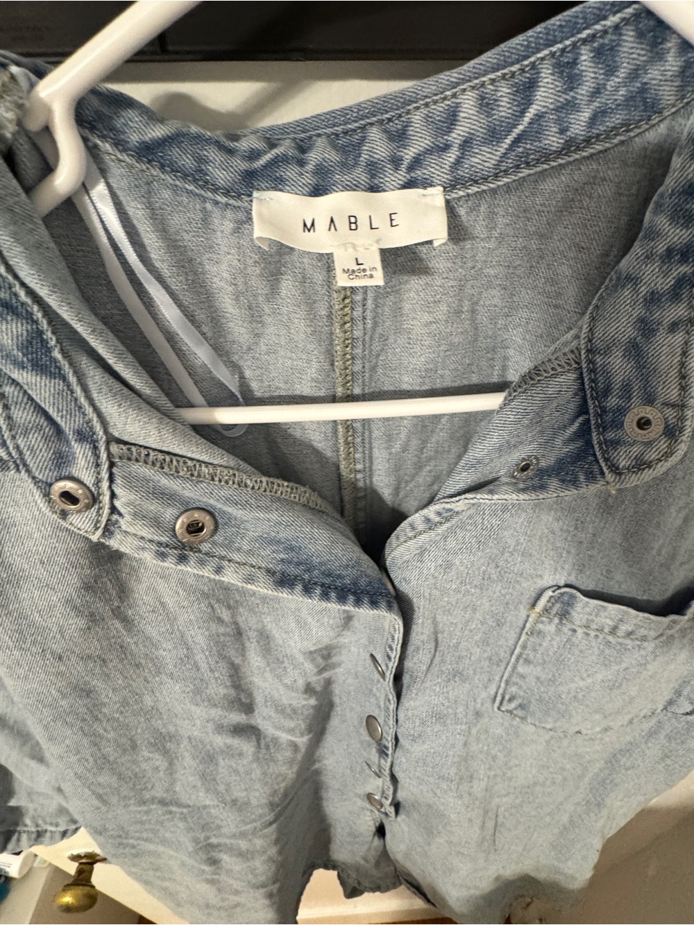MARBLE Light Wash Blue Denim Romper